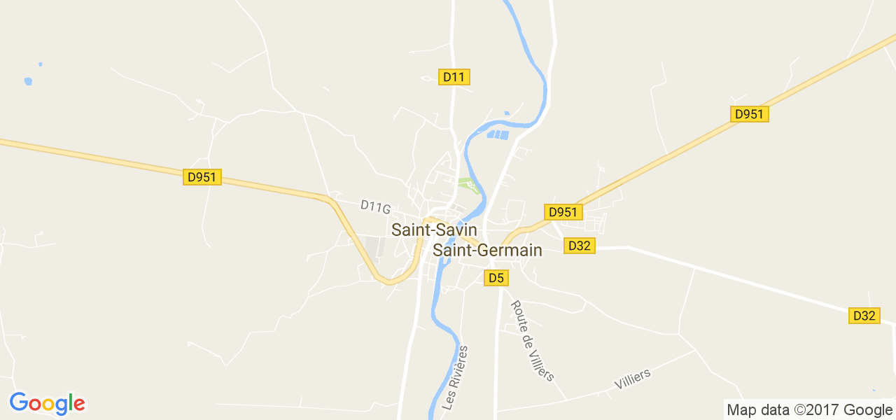 map de la ville de Saint-Savin