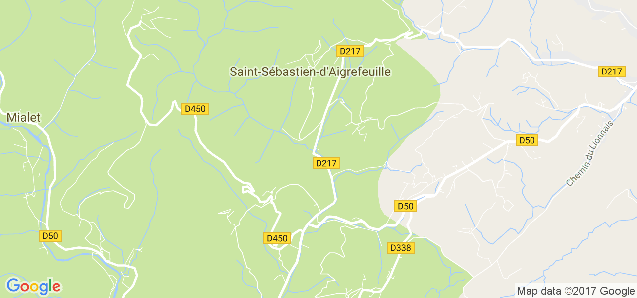 map de la ville de Saint-Sébastien-d'Aigrefeuille