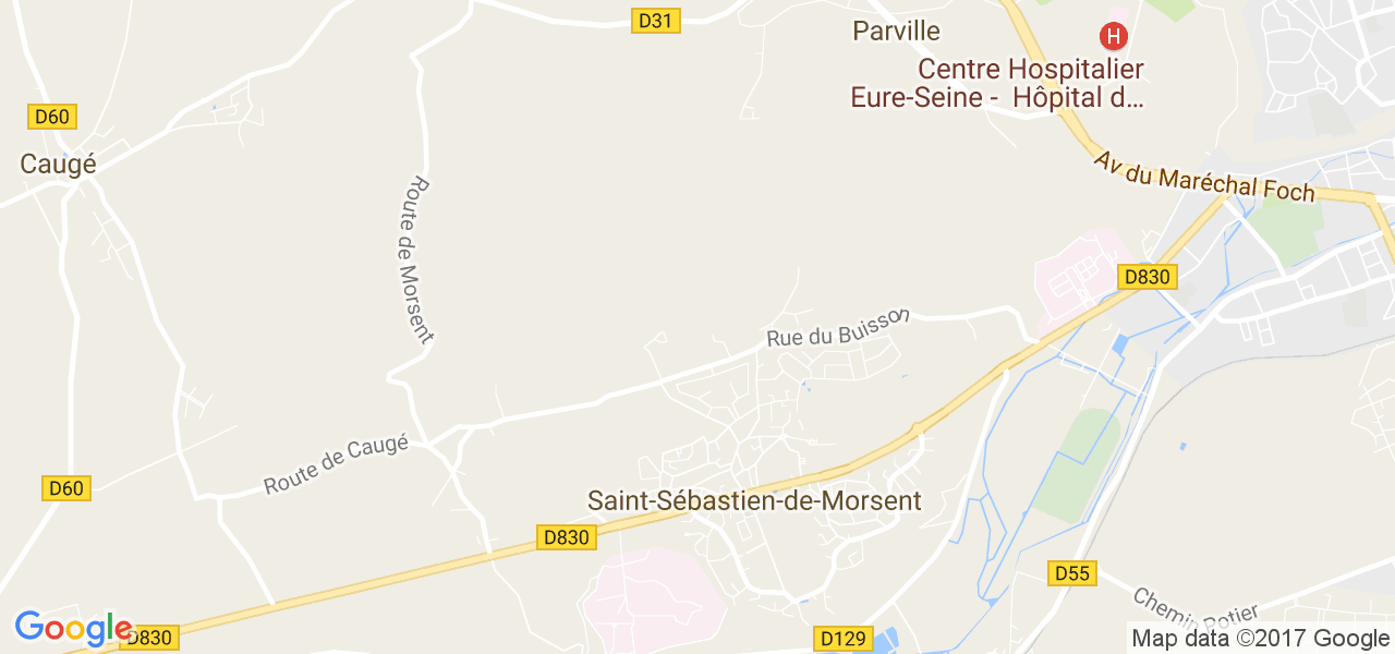 map de la ville de Saint-Sébastien-de-Morsent