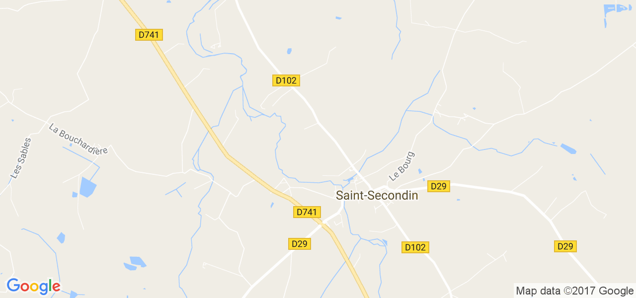 map de la ville de Saint-Secondin