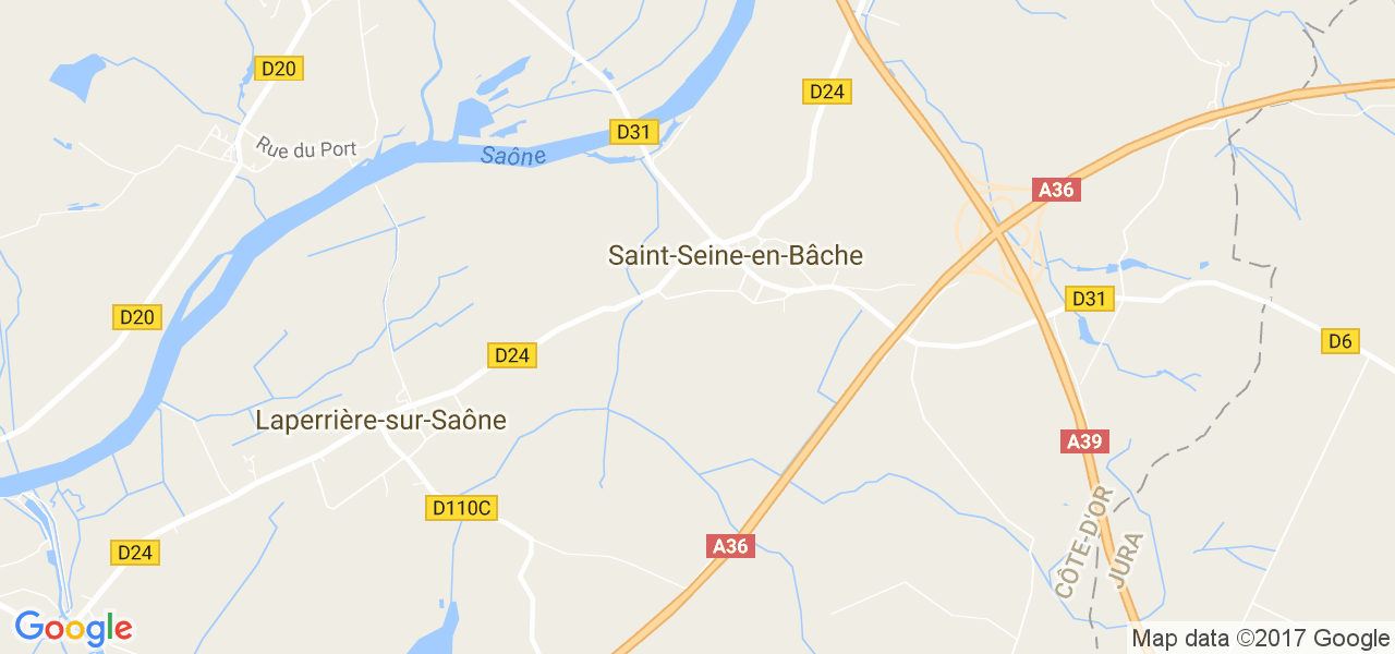 map de la ville de Saint-Seine-en-Bâche