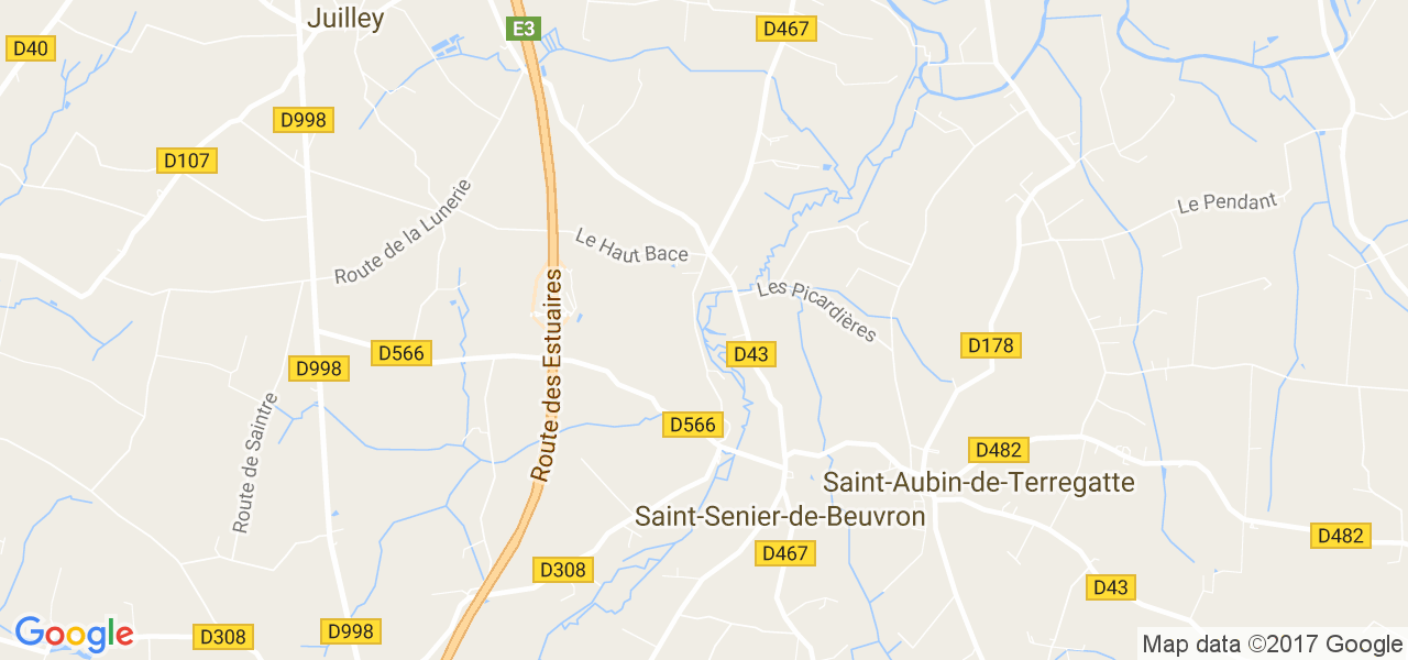 map de la ville de Saint-Senier-de-Beuvron