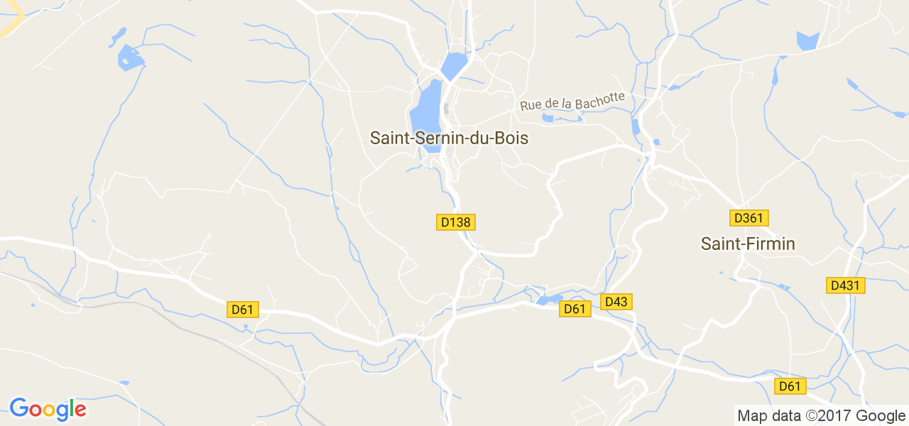 map de la ville de Saint-Sernin-du-Bois