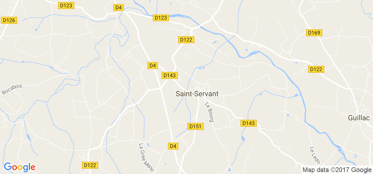 map de la ville de Saint-Servant