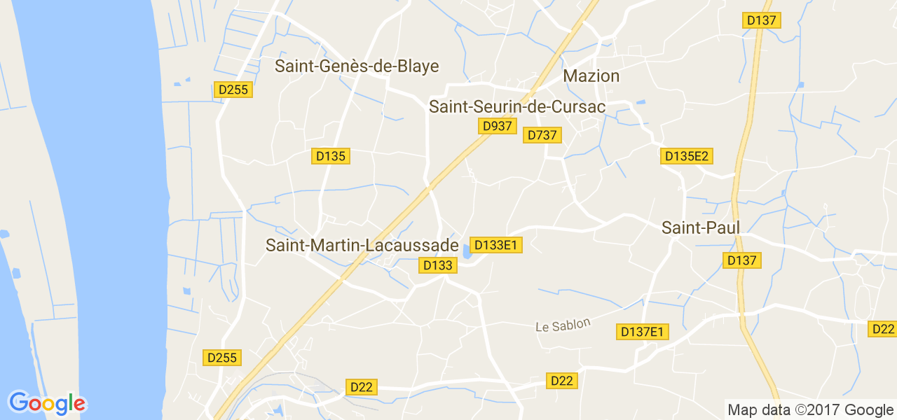 map de la ville de Saint-Seurin-de-Cursac