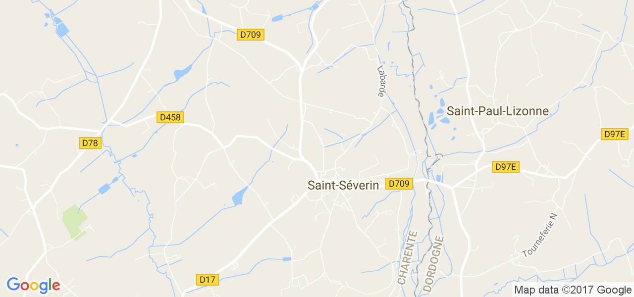 map de la ville de Saint-Séverin