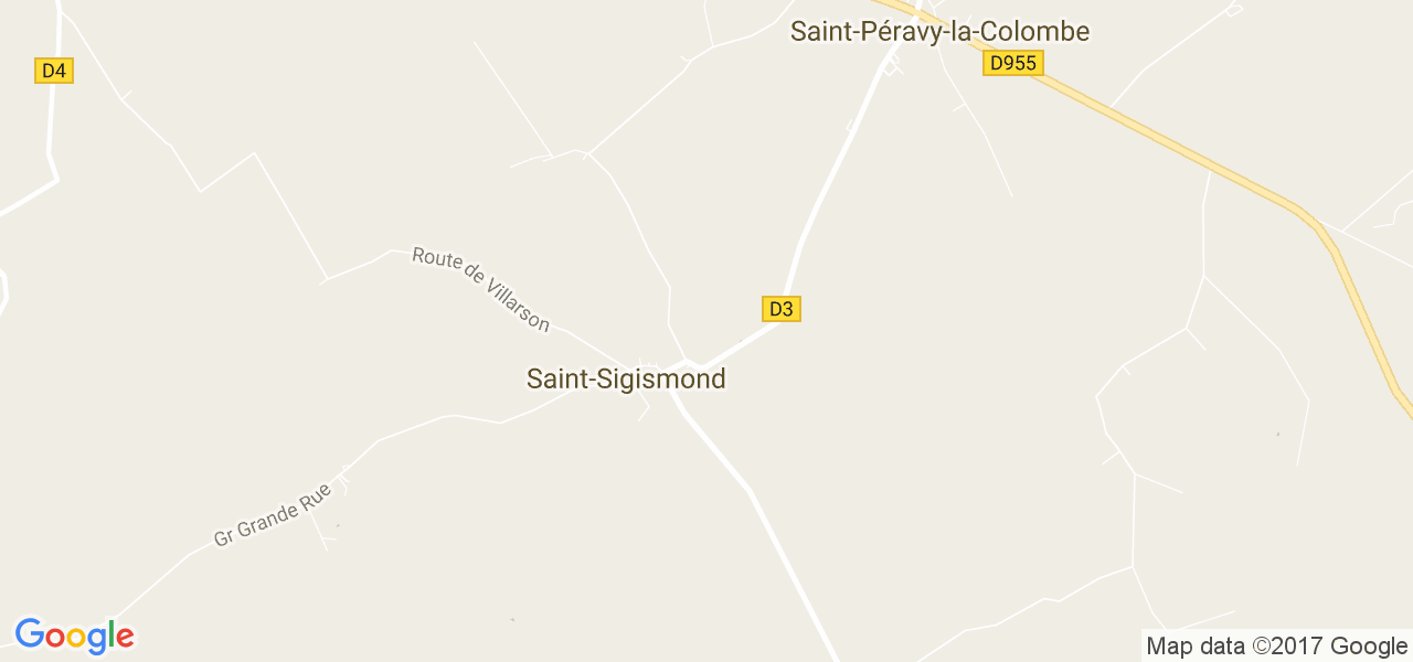 map de la ville de Saint-Sigismond