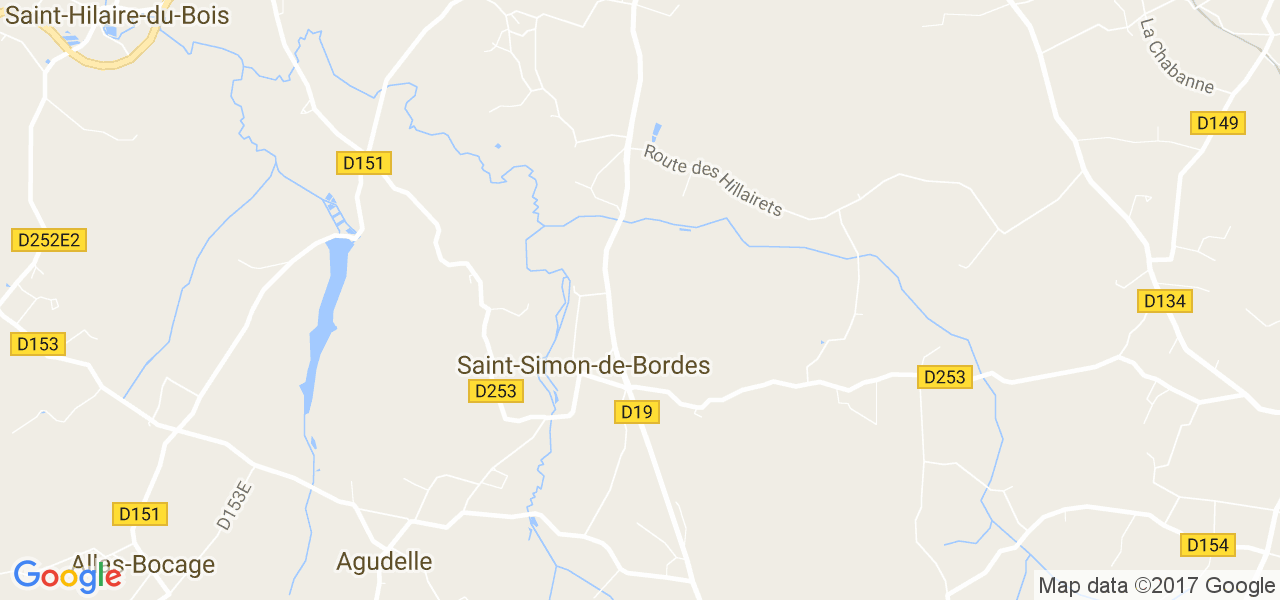 map de la ville de Saint-Simon-de-Bordes