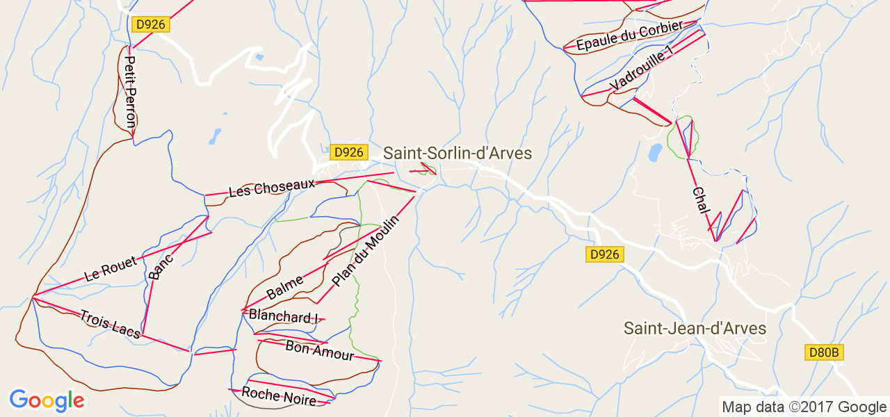 map de la ville de Saint-Sorlin-d'Arves