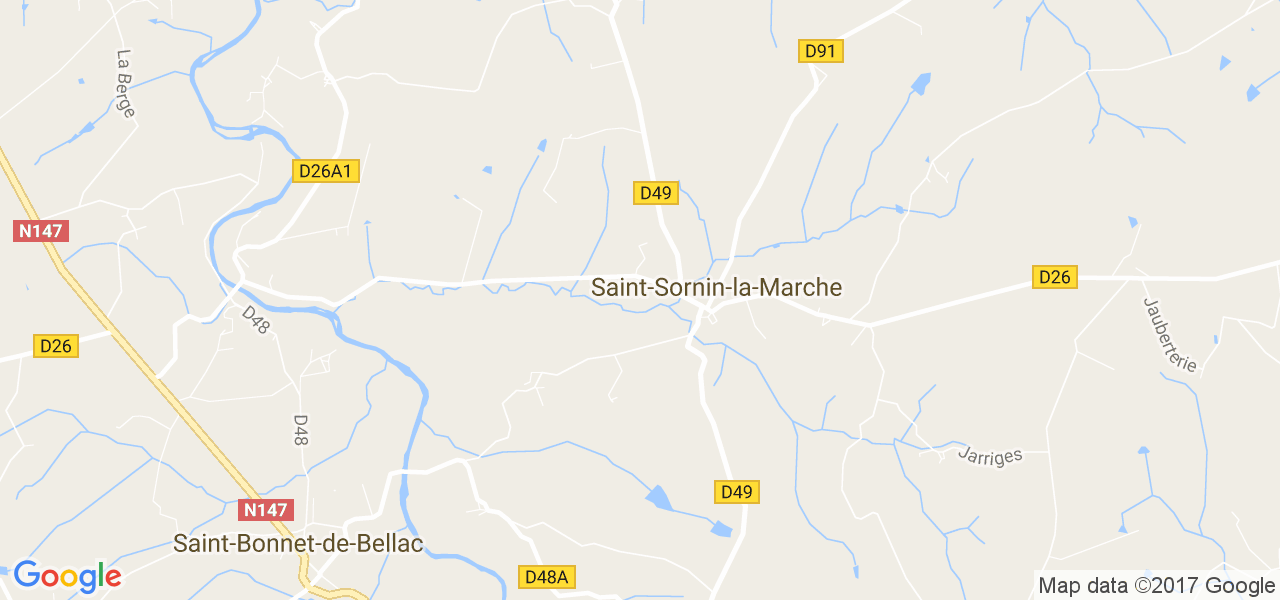 map de la ville de Saint-Sornin-la-Marche