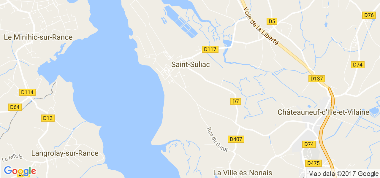 map de la ville de Saint-Suliac