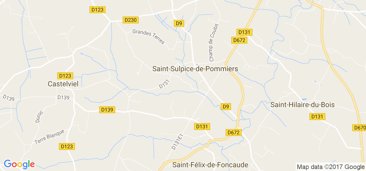 map de la ville de Saint-Sulpice-de-Pommiers