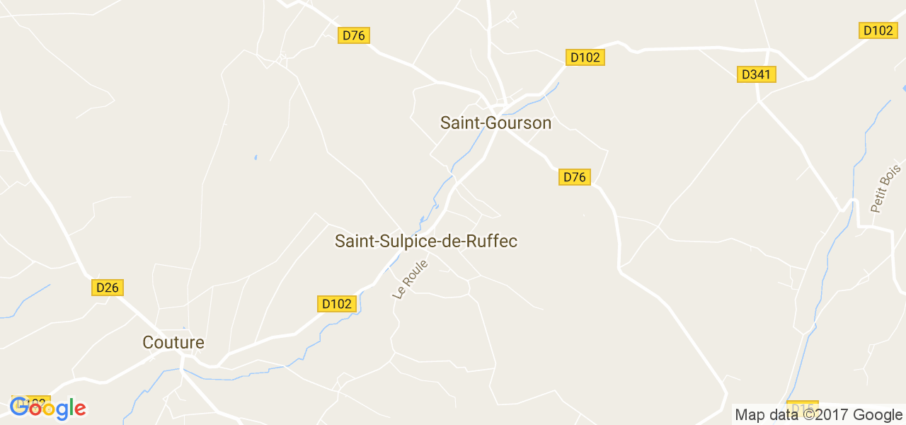 map de la ville de Saint-Sulpice-de-Ruffec