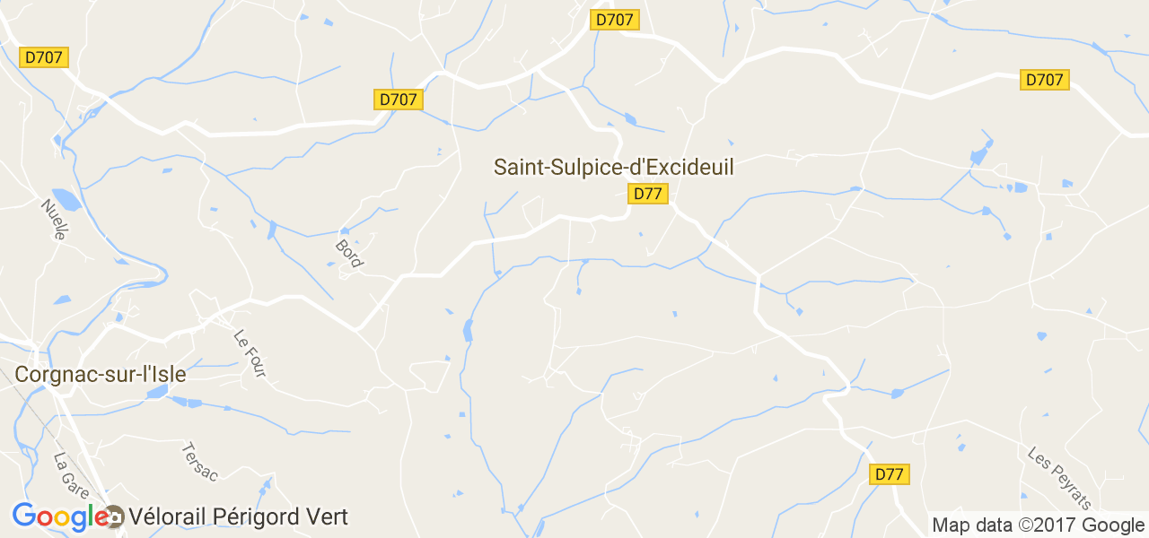 map de la ville de Saint-Sulpice-d'Excideuil