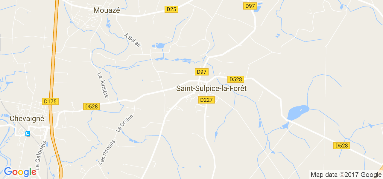 map de la ville de Saint-Sulpice-la-Forêt