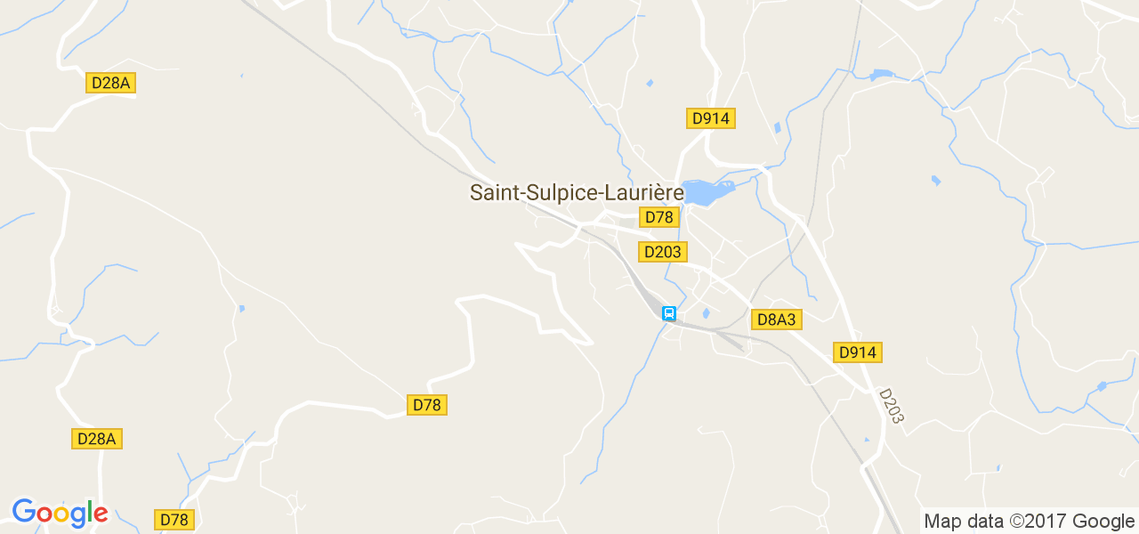 map de la ville de Saint-Sulpice-Laurière