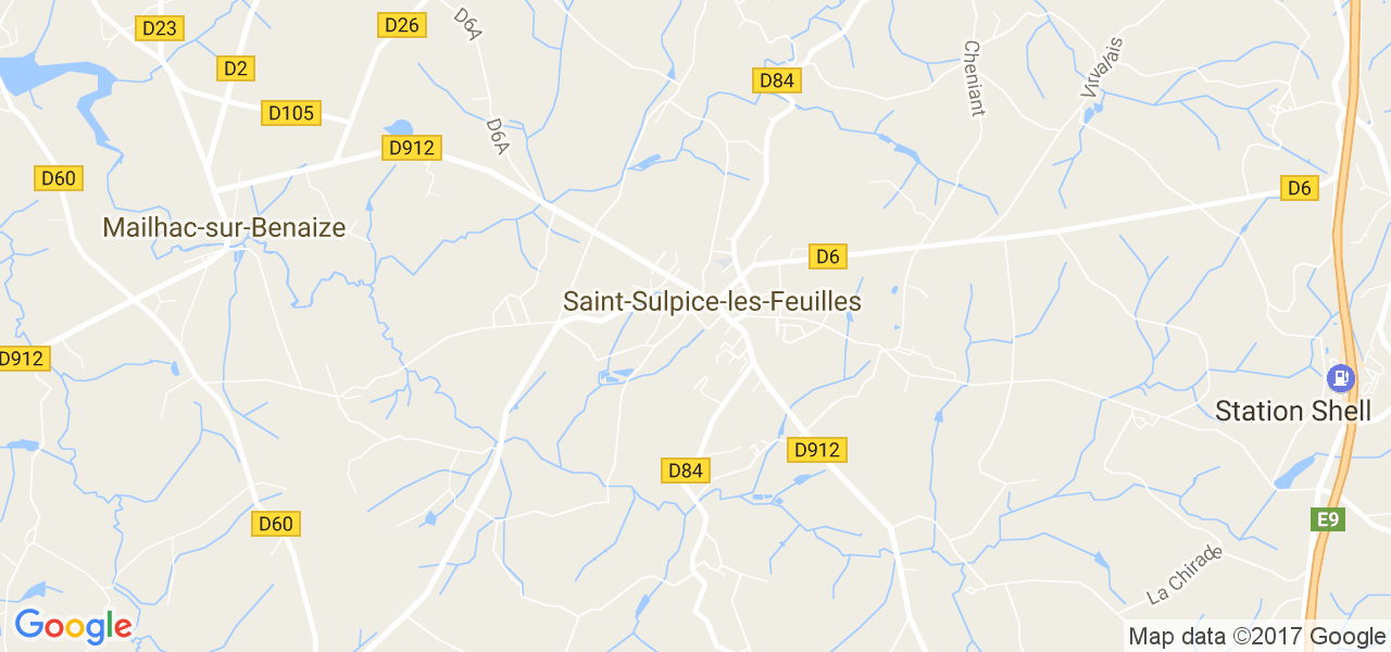 map de la ville de Saint-Sulpice-les-Feuilles