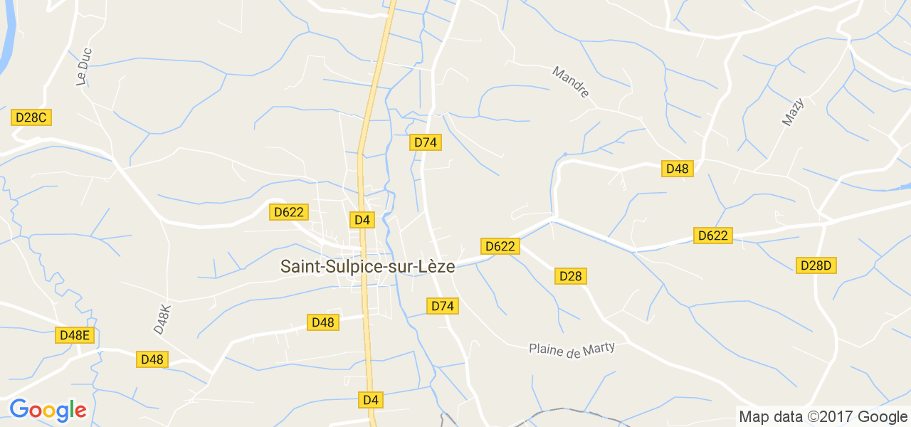 map de la ville de Saint-Sulpice-sur-Lèze