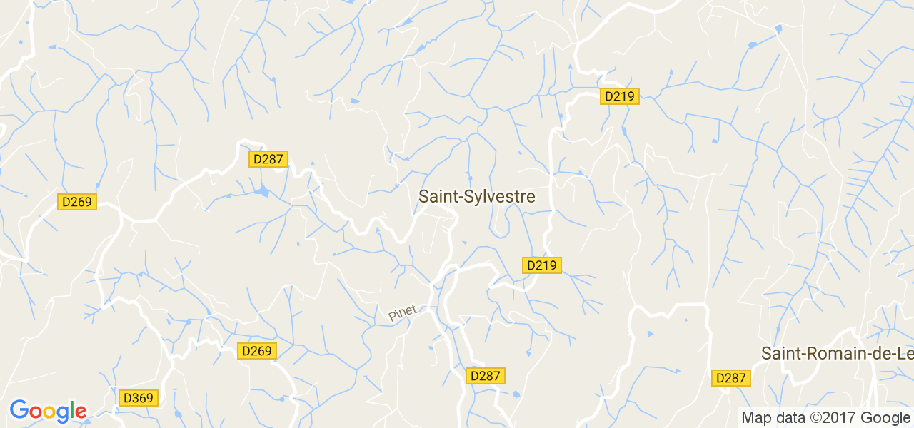 map de la ville de Saint-Sylvestre