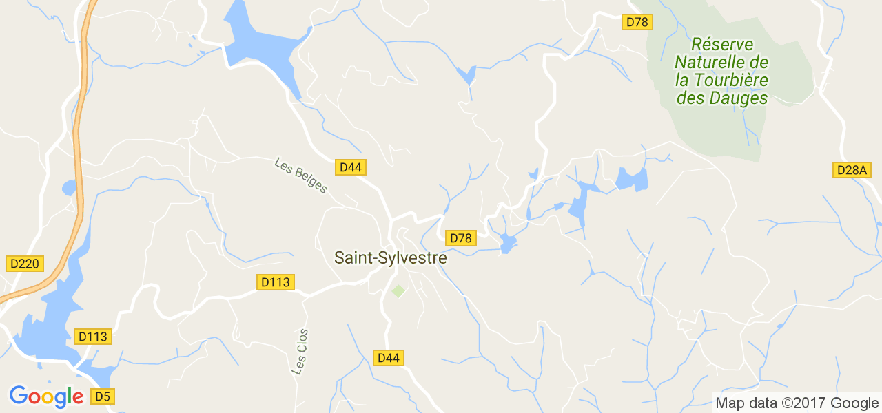 map de la ville de Saint-Sylvestre