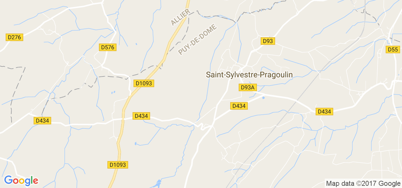 map de la ville de Saint-Sylvestre-Pragoulin