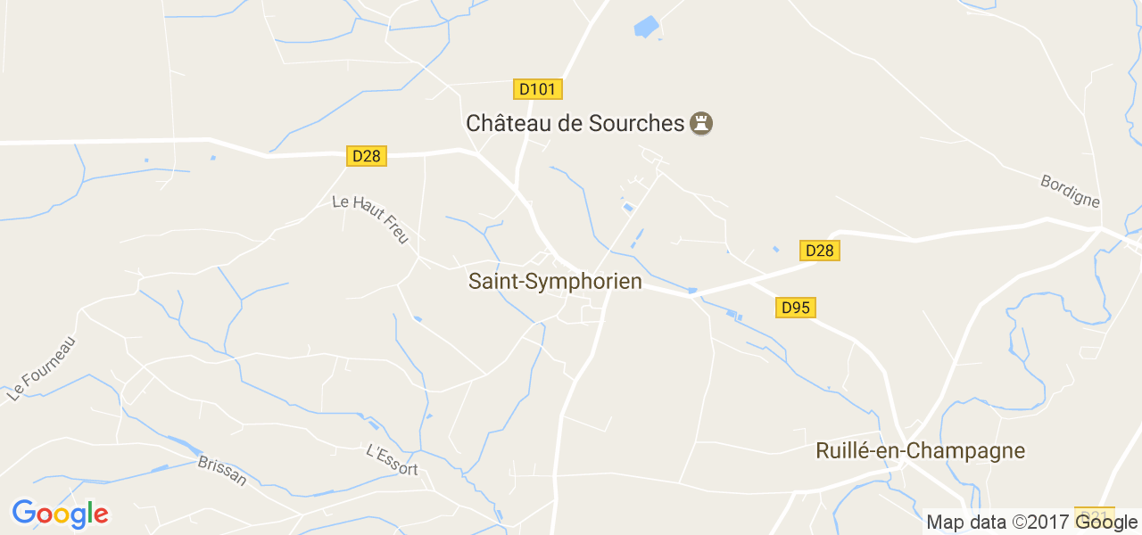 map de la ville de Saint-Symphorien