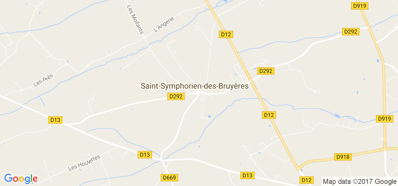 map de la ville de Saint-Symphorien-des-Bruyères