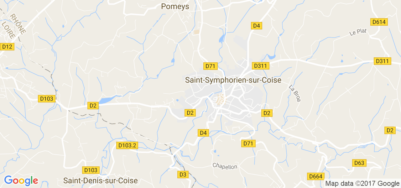 map de la ville de Saint-Symphorien-sur-Coise