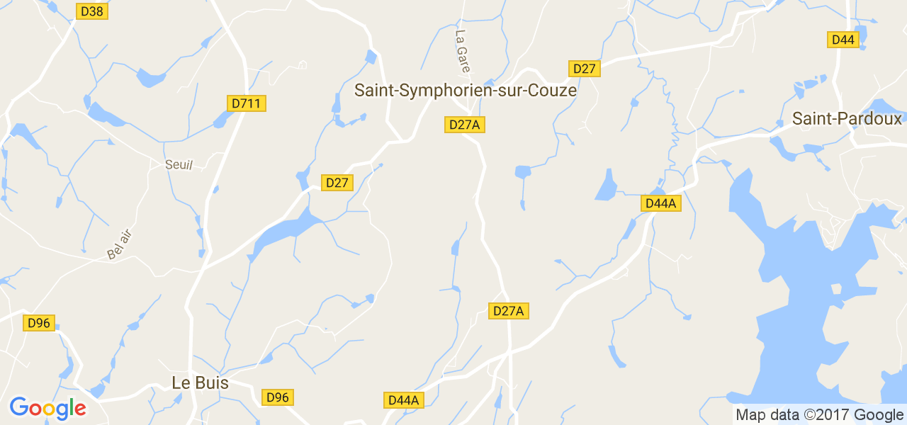 map de la ville de Saint-Symphorien-sur-Couze