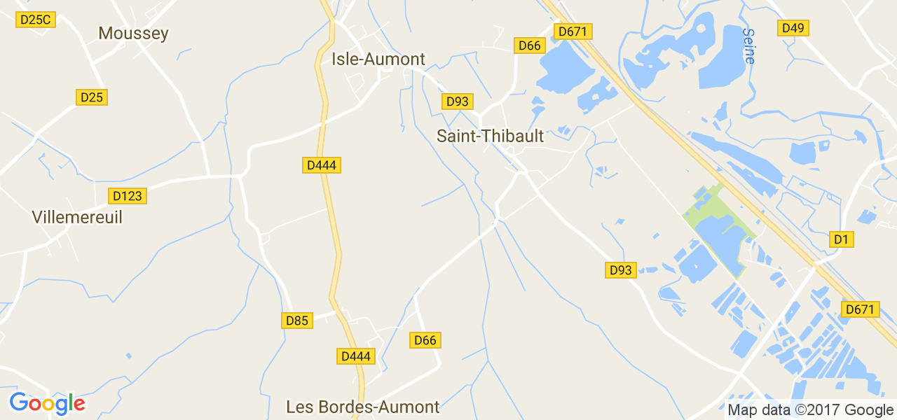 map de la ville de Saint-Thibault