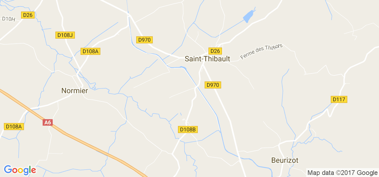 map de la ville de Saint-Thibault