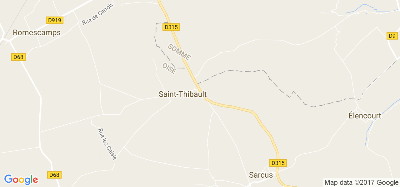 map de la ville de Saint-Thibault