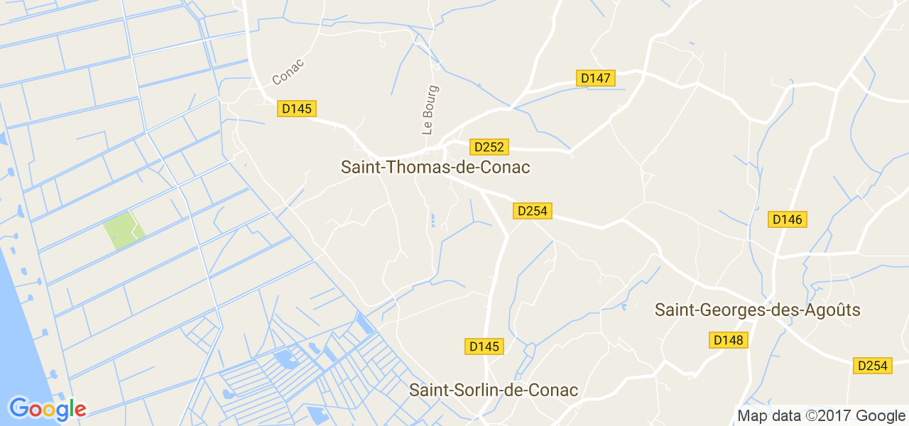 map de la ville de Saint-Thomas-de-Conac