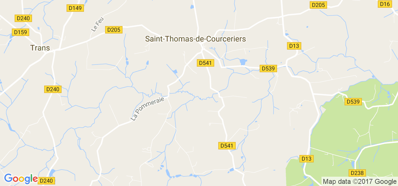 map de la ville de Saint-Thomas-de-Courceriers