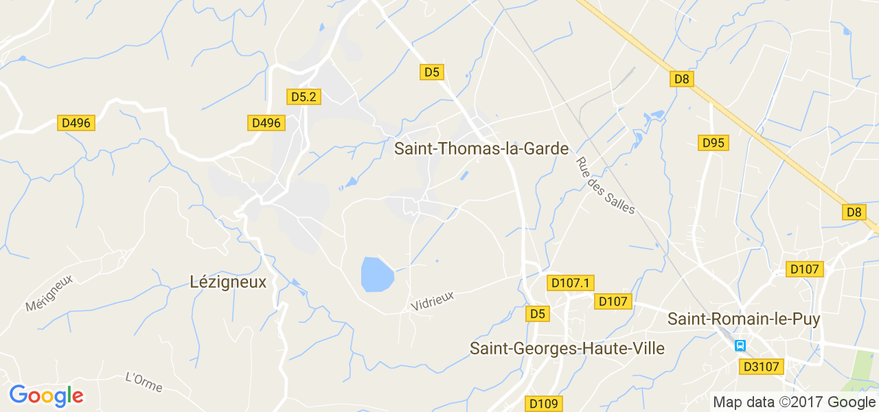 map de la ville de Saint-Thomas-la-Garde