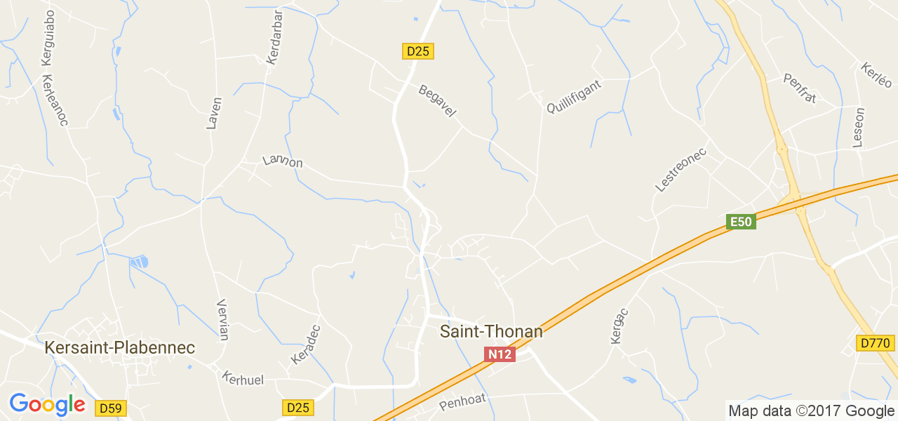 map de la ville de Saint-Thonan