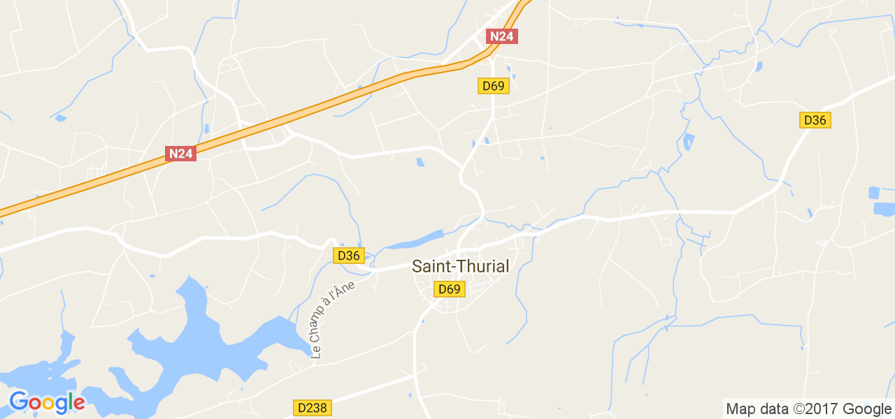 map de la ville de Saint-Thurial