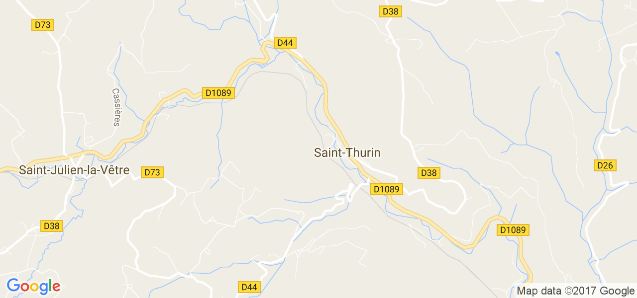 map de la ville de Saint-Thurin