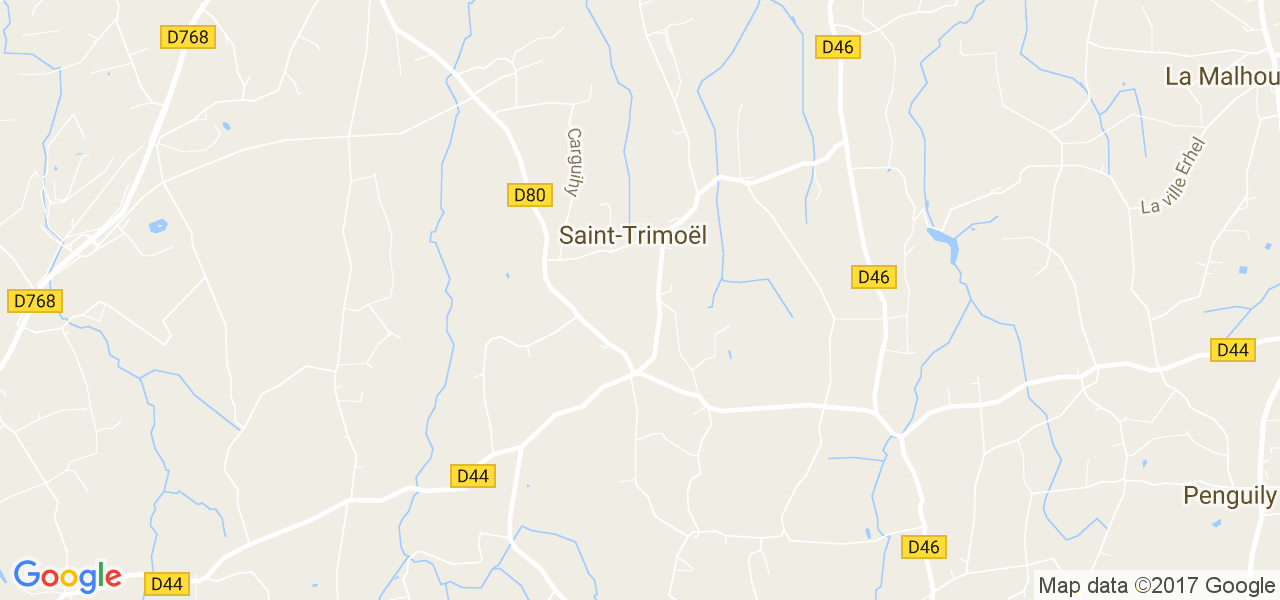 map de la ville de Saint-Trimoël