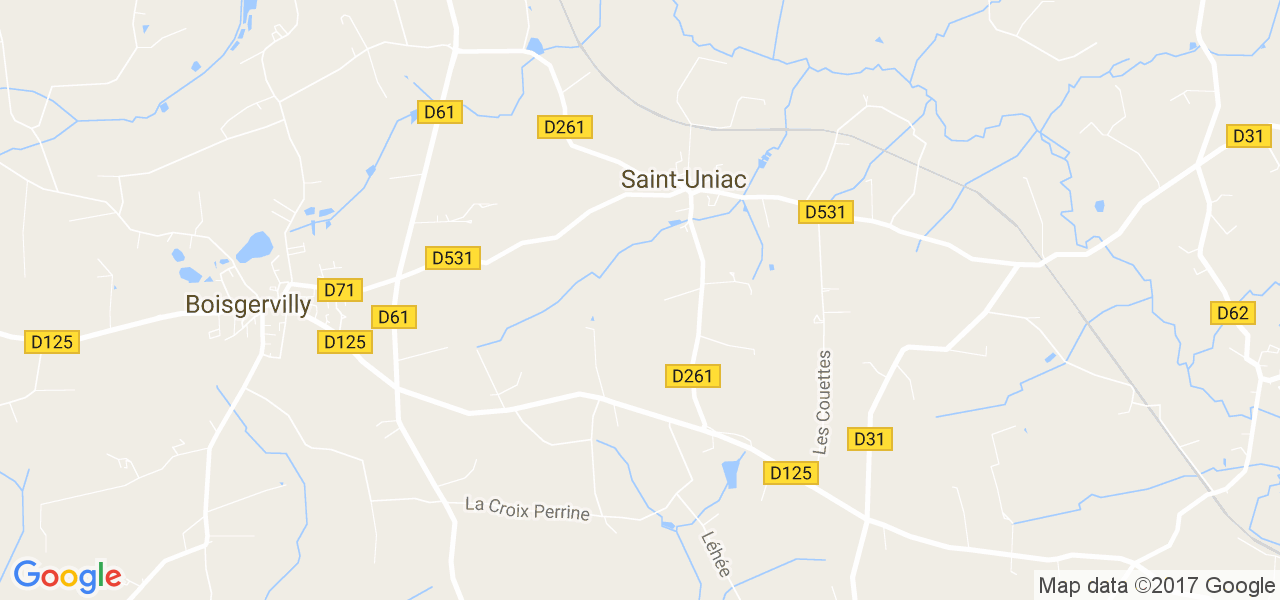 map de la ville de Saint-Uniac