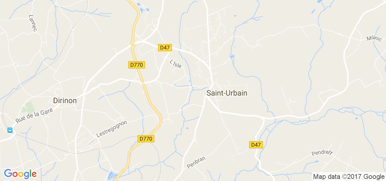 map de la ville de Saint-Urbain