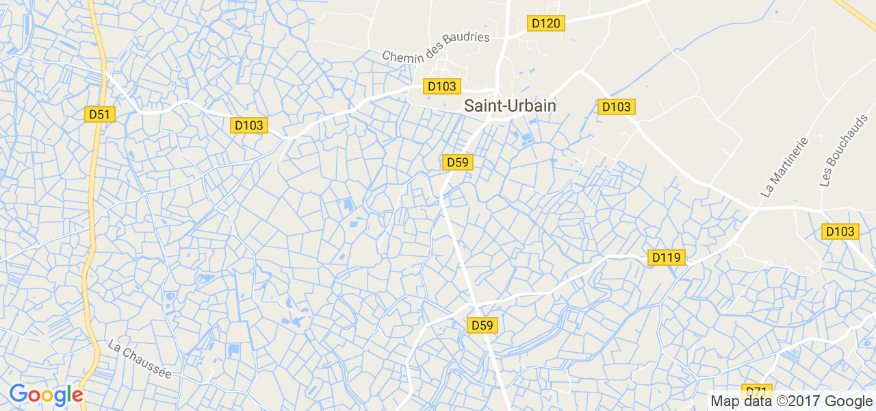 map de la ville de Saint-Urbain