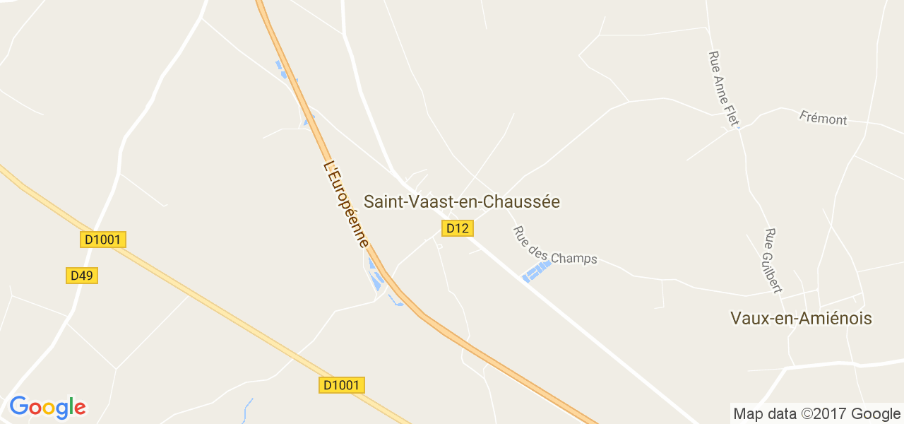 map de la ville de Saint-Vaast-en-Chaussée