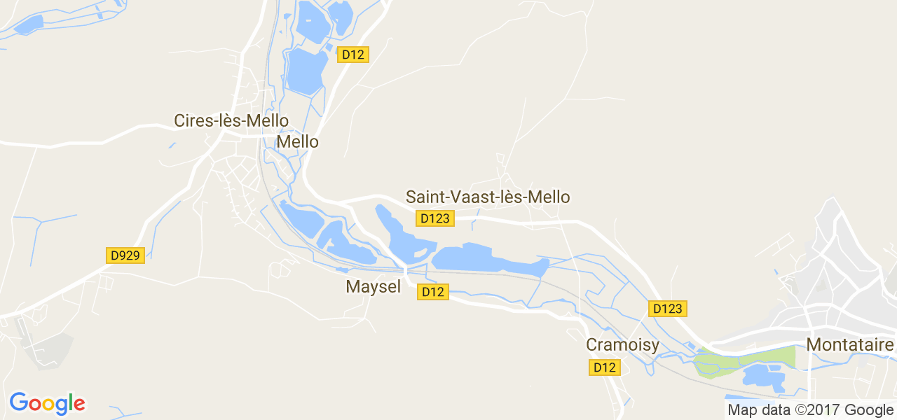 map de la ville de Saint-Vaast-lès-Mello