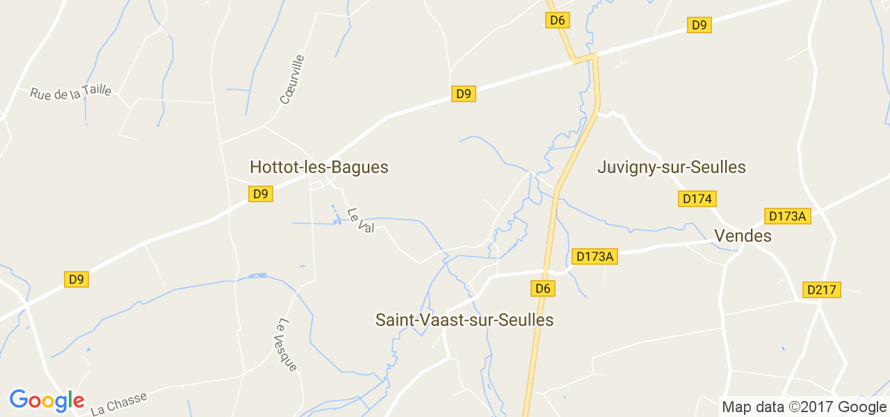 map de la ville de Saint-Vaast-sur-Seulles