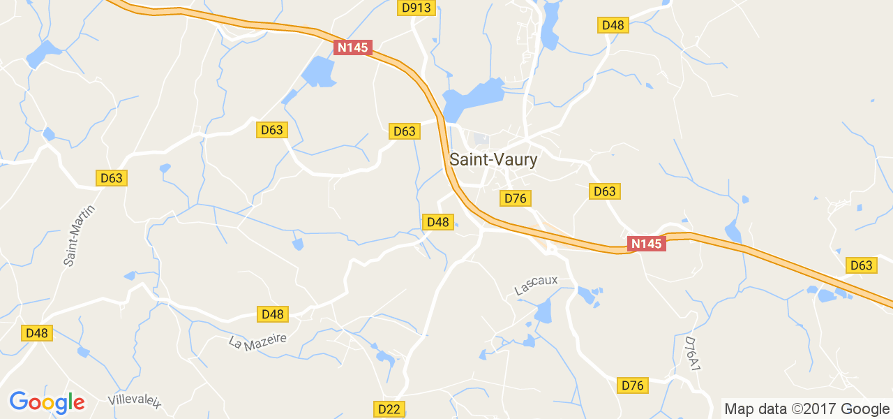 map de la ville de Saint-Vaury