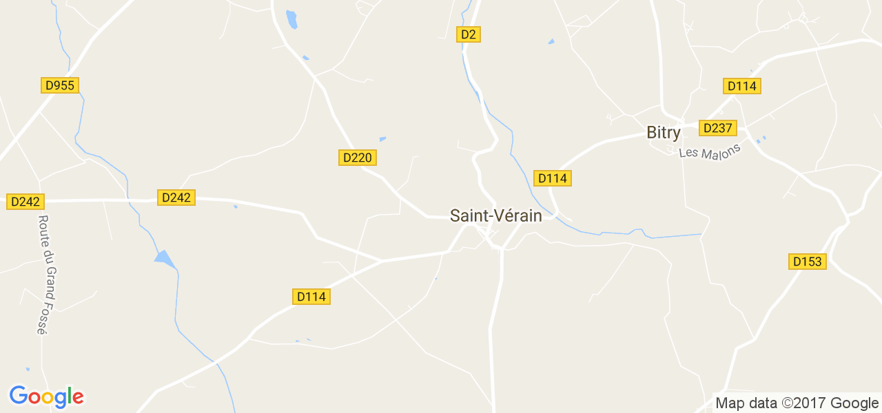 map de la ville de Saint-Vérain