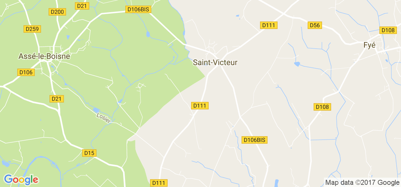 map de la ville de Saint-Victeur