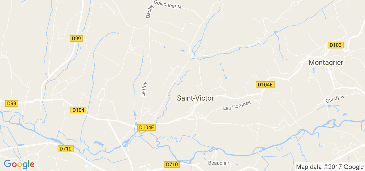 map de la ville de Saint-Victor