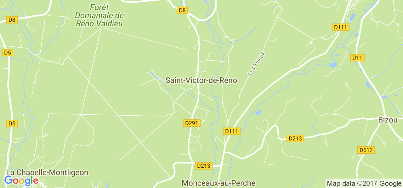 map de la ville de Saint-Victor-de-Réno